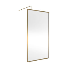[BEFF1100BB] Bilbrook 8mm Toughened Safety Glass Full Outer Framed Wetroom Screen with Support Arm, H: 1950mm, Choice of Size and Colour - Cutout