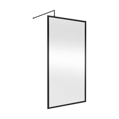 [BEFF1100MB] Bilbrook 8mm Toughened Safety Glass Full Outer Framed Wetroom Screen with Support Arm, H: 1950mm, Choice of Size and Colour - Cutout