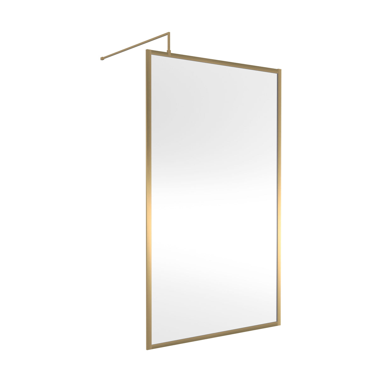 [BEFF1200BB] Bilbrook 8mm Toughened Safety Glass Full Outer Framed Wetroom Screen with Support Arm, H: 1950mm, Choice of Size and Colour - Cutout