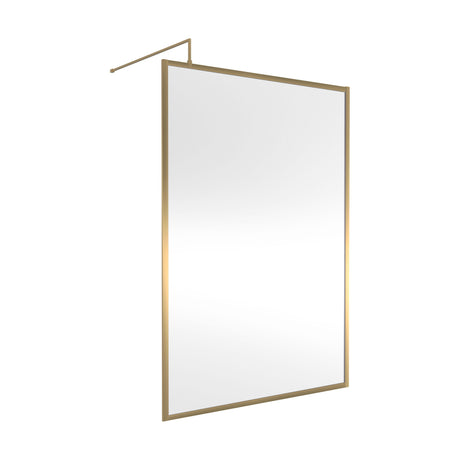 [BEFF1400BB] Balterley Contemporary Bathroom 8mm Glass Full Outer Frame Wetroom Screen, Brushed Brass, 1950 x 1400 x 1000mm - Cutout