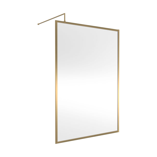 [BEFF1400BB] Balterley Contemporary Bathroom 8mm Glass Full Outer Frame Wetroom Screen, Brushed Brass, 1950 x 1400 x 1000mm - Cutout