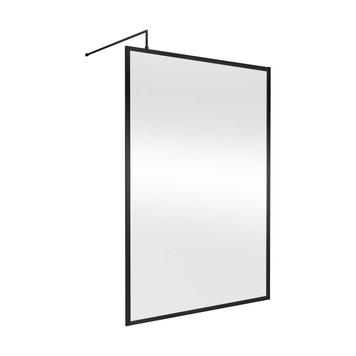 [BEFF1400MB] Bilbrook 8mm Toughened Safety Glass Full Outer Framed Wetroom Screen with Support Arm, H: 1950mm, Choice of Size and Colour - Cutout