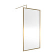[BEFF1810BB] Balterley 8mm Toughened Safety Glass Wetroom Screen with Support Bar: 1000 mm Brushed Brass - Cutout