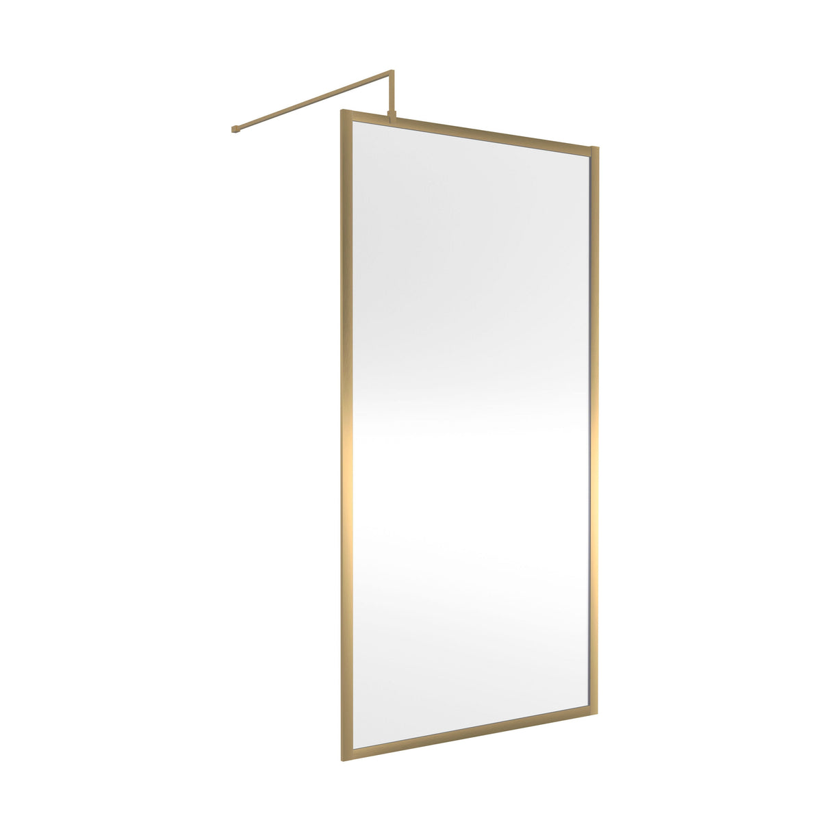 [BEFF1810BB] Bilbrook Contemporary 8mm Toughened Safety Glass Outer Framed Wetroom Screen with Support Arm, H: 1850mm, Choice of Size and Finish - Cutout