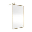 [BEFF1811BB] Balterley 8mm Toughened Safety Glass Wetroom Screen with Support Bar: 1100mm Brushed Brass - Cutout