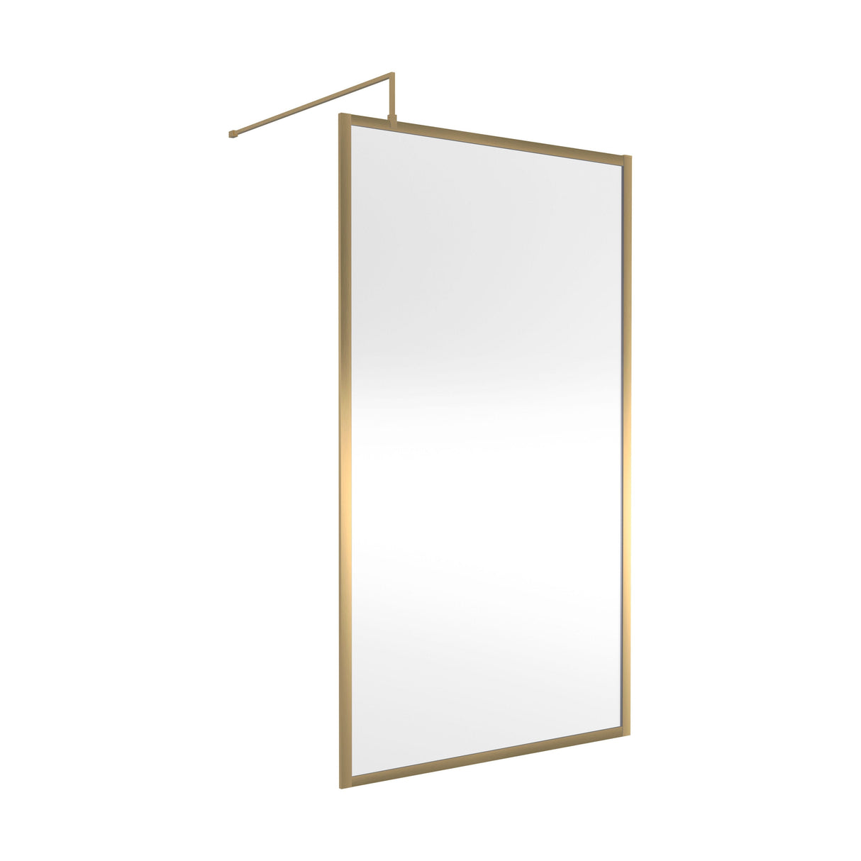 [BEFF1811BB] Bilbrook Contemporary 8mm Toughened Safety Glass Outer Framed Wetroom Screen with Support Arm, H: 1850mm, Choice of Size and Finish - Cutout