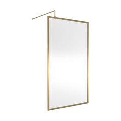 [BEFF1811BB] Bilbrook Contemporary 8mm Toughened Safety Glass Outer Framed Wetroom Screen with Support Arm, H: 1850mm, Choice of Size and Finish - Cutout