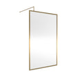 [BEFF1812BB] Balterley 8mm Toughened Safety Glass Wetroom Screen with Support Bar: 1200mm Brushed Brass - Cutout