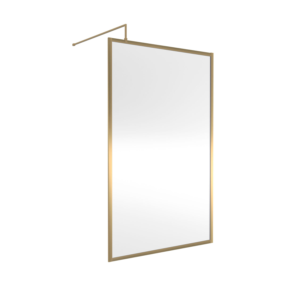 [BEFF1812BB] Bilbrook Contemporary 8mm Toughened Safety Glass Outer Framed Wetroom Screen with Support Arm, H: 1850mm, Choice of Size and Finish - Cutout