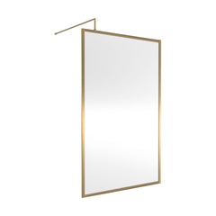 [BEFF1812BB] Bilbrook Contemporary 8mm Toughened Safety Glass Outer Framed Wetroom Screen with Support Arm, H: 1850mm, Choice of Size and Finish - Cutout