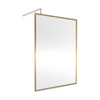 [BEFF1814BB] Balterley 8mm Toughened Safety Glass Wetroom Screen with Support Bar: 1400mm Brushed Brass - Cutout