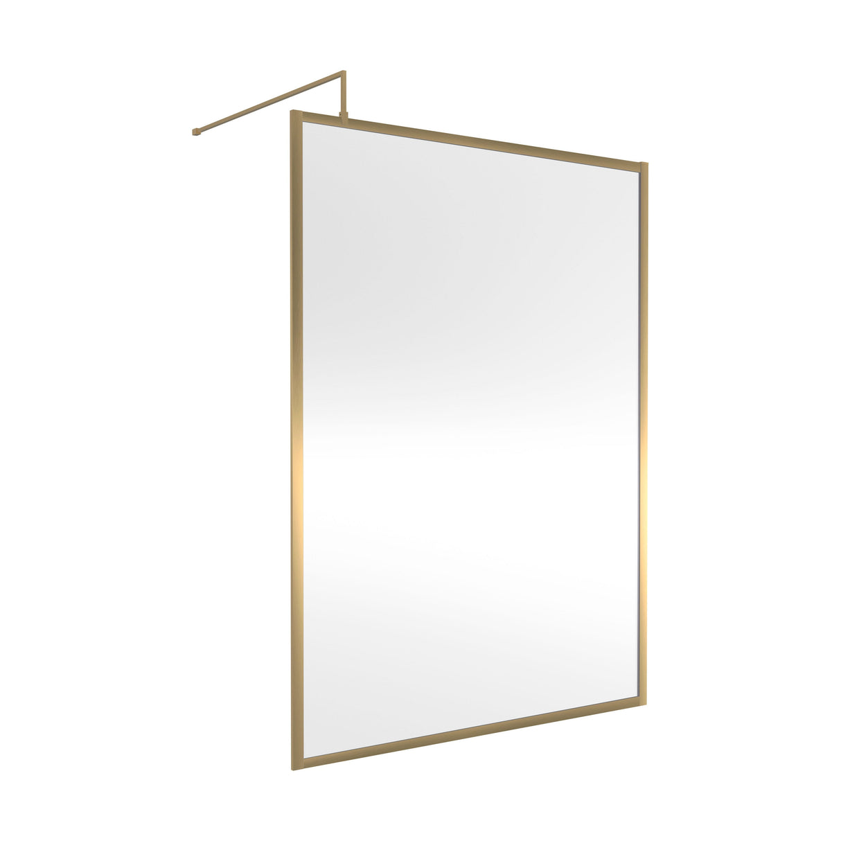 [BEFF1814BB] Bilbrook Contemporary 8mm Toughened Safety Glass Outer Framed Wetroom Screen with Support Arm, H: 1850mm, Choice of Size and Finish - Cutout