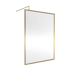 [BEFF1814BB] Bilbrook Contemporary 8mm Toughened Safety Glass Outer Framed Wetroom Screen with Support Arm, H: 1850mm, Choice of Size and Finish - Cutout