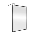 [BEFF1814BP] Balterley 8mm Toughened Safety Glass Wetroom Screen with Support Bar: 1400mm, Black - Cutout
