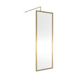 [BEFF1870BB] Balterley 8mm Toughened Safety Glass Wetroom Screen with Support Bar: 700mm Brushed Brass - Cutout