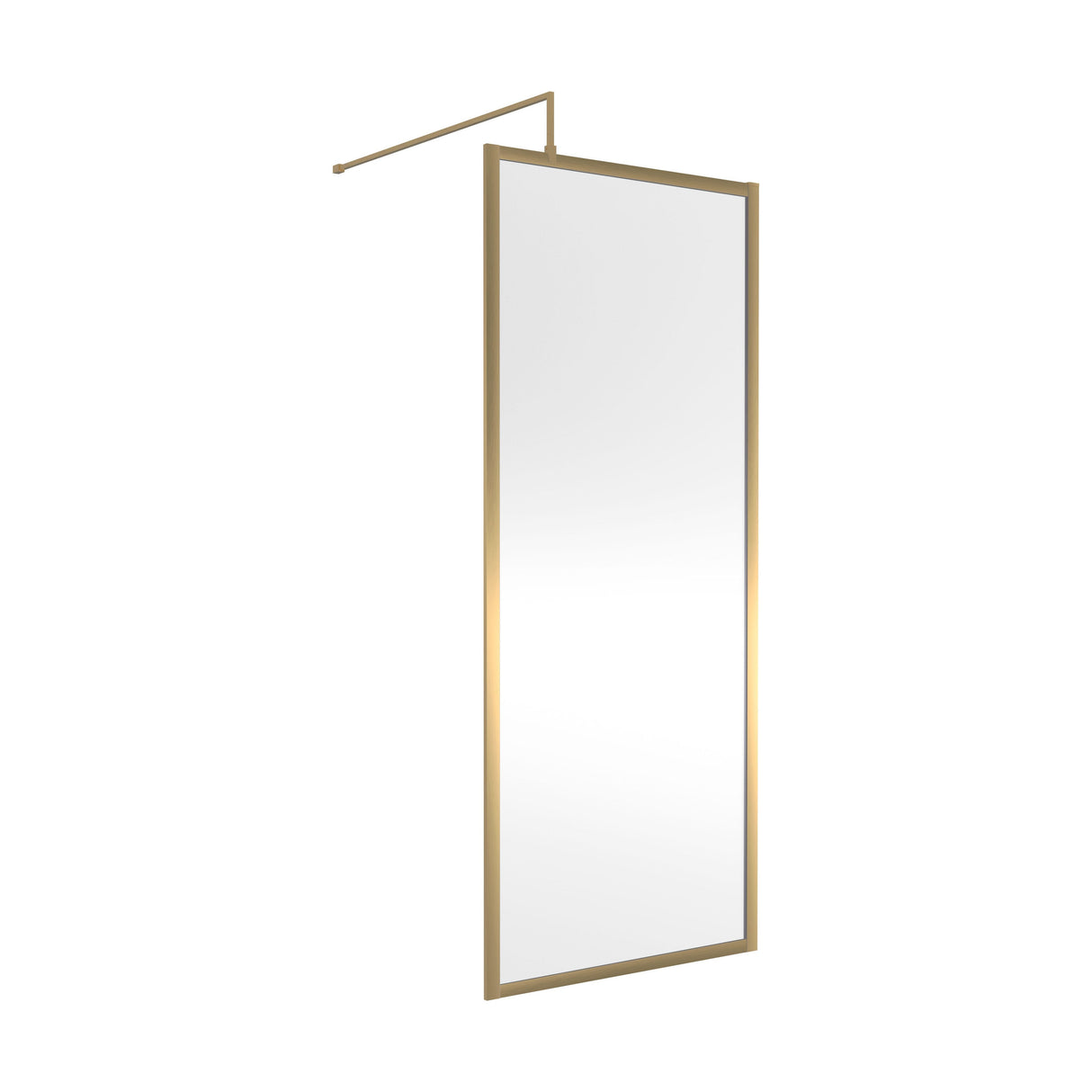 [BEFF1876BB] Bilbrook Contemporary 8mm Toughened Safety Glass Outer Framed Wetroom Screen with Support Arm, H: 1850mm, Choice of Size and Finish - Cutout