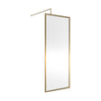 [BEFF1880BB] Balterley 8mm Toughened Safety Glass Wetroom Screen with Support Bar: 800mm, Brushed Brass - Cutout