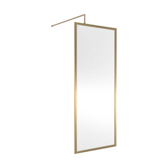 [BEFF1880BB] Bilbrook Contemporary 8mm Toughened Safety Glass Outer Framed Wetroom Screen with Support Arm, H: 1850mm, Choice of Size and Finish - Cutout