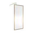 [BEFF1890BB] Balterley 8mm Toughened Safety Glass Wetroom Screen with Support Bar: 900mm, Brushed Brass - Cutout