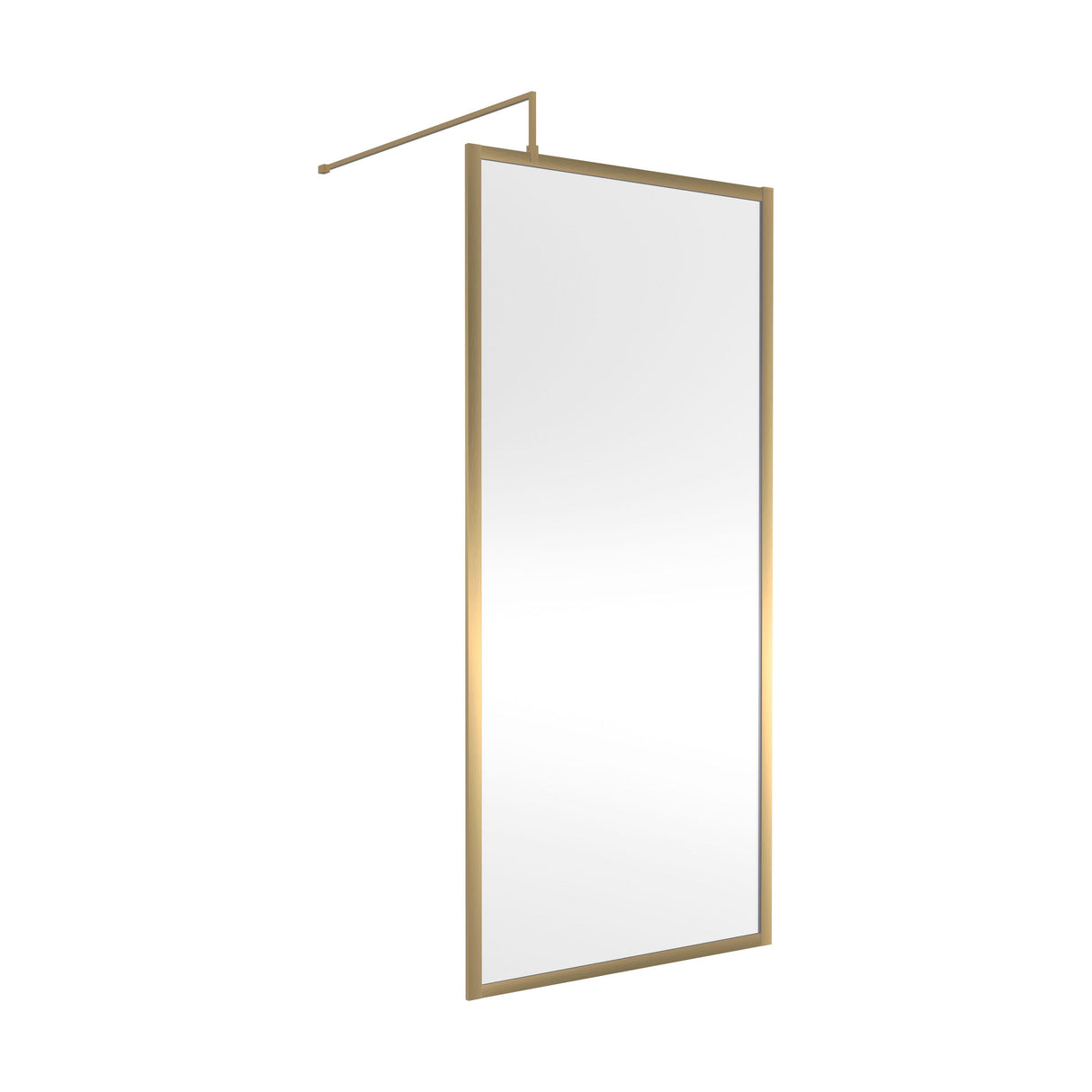 [BEFF1890BB] Bilbrook Contemporary 8mm Toughened Safety Glass Outer Framed Wetroom Screen with Support Arm, H: 1850mm, Choice of Size and Finish - Cutout