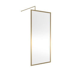 [BEFF1890BB] Bilbrook Contemporary 8mm Toughened Safety Glass Outer Framed Wetroom Screen with Support Arm, H: 1850mm, Choice of Size and Finish - Cutout