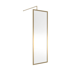 [BEFF760BB] Bilbrook 8mm Toughened Safety Glass Full Outer Framed Wetroom Screen with Support Arm, H: 1950mm, Choice of Size and Colour - Cutout