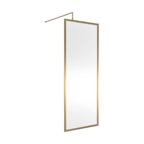 [BEFF800BB] Balterley Contemporary Bathroom 8mm Glass Full Outer Frame Wetroom Screen, Brushed Brass, 1950 x 800 x 1000mm - Cutout