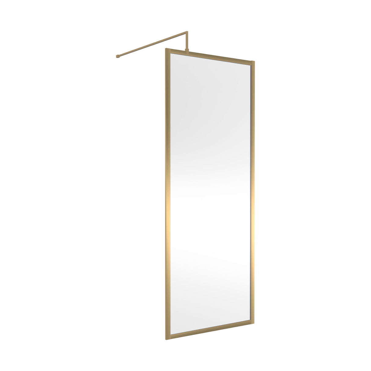 [BEFF800BB] Bilbrook 8mm Toughened Safety Glass Full Outer Framed Wetroom Screen with Support Arm, H: 1950mm, Choice of Size and Colour - Cutout