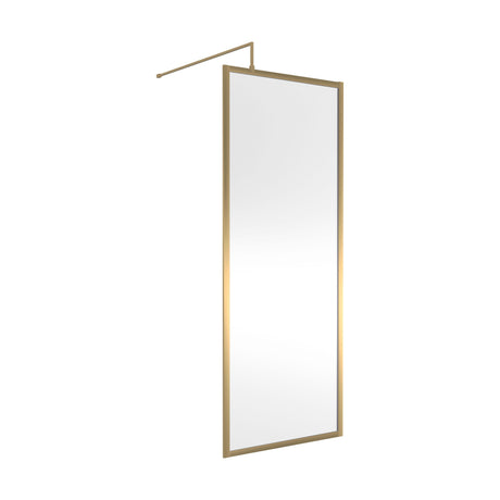 [BEFF800BB] Bilbrook 8mm Toughened Safety Glass Full Outer Framed Wetroom Screen with Support Arm, H: 1950mm, Choice of Size and Colour - Cutout