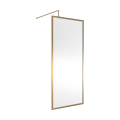 [BEFF900BB] Balterley Contemporary Bathroom 8mm Glass Full Outer Frame Wetroom Screen, Brushed Brass, 1950 x 900 x 1000mm - Cutout