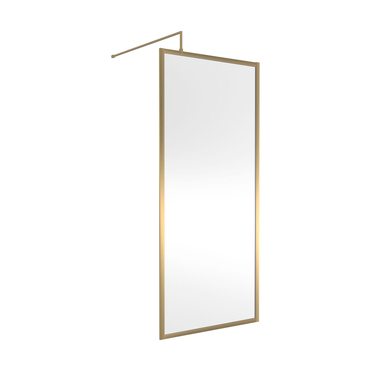 [BEFF900BB] Bilbrook 8mm Toughened Safety Glass Full Outer Framed Wetroom Screen with Support Arm, H: 1950mm, Choice of Size and Colour - Cutout