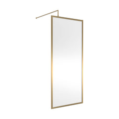 [BEFF900BB] Bilbrook 8mm Toughened Safety Glass Full Outer Framed Wetroom Screen with Support Arm, H: 1950mm, Choice of Size and Colour - Cutout