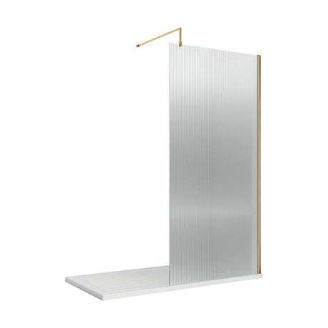 [BEFL1810BB] Shebdon 8mm Toughened Safety Glass Wetroom Screen with Support Bar, H: 1850mm, Choice of Size and Colour - Cutout