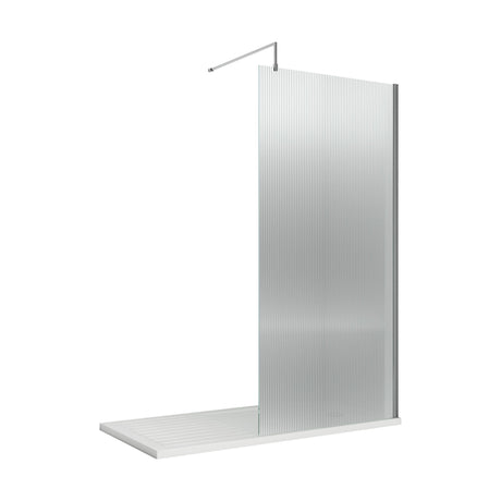 [BEFL1810] Balterley 8mm Toughened Safety Glass Wetroom Screen with Support Bar: 1000 x 1850 mm, Chrome - Cutout