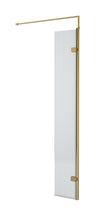 [BEFL1830BB] Shebdon 8mm Fluted Toughened Safety Glass Hinged Return Screen with Support Bar: 300mm, Choice of Colour - Cutout