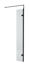 [BEFL1830BP] Shebdon 8mm Fluted Toughened Safety Glass Hinged Return Screen with Support Bar: 300mm, Choice of Colour - Cutout