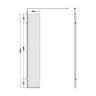 [BEFL1830BP] Shebdon 8mm Fluted Toughened Safety Glass Hinged Return Screen with Support Bar: 300mm, Choice of Colour - Technical Drawing