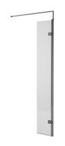 [BEFL1830GM] Shebdon 8mm Fluted Toughened Safety Glass Hinged Return Screen with Support Bar: 300mm, Choice of Colour - Cutout