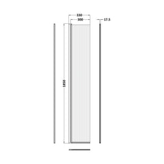 [BEFL1830HCBZ] 1850 x 300 x 8mm Fluted Hinged Screen - Technical Drawing