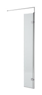 [BEFL1830] Shebdon 8mm Fluted Toughened Safety Glass Hinged Return Screen with Support Bar: 300mm, Choice of Colour - Cutout