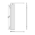 [BEFL1830] Balterley 8mm Fluted Toughened Safety Glass Hinged Return Screen with Support Bar: 300mm, Chrome - Technical Drawing