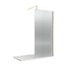 [BEFL1880BB] Shebdon 8mm Toughened Safety Glass Wetroom Screen with Support Bar, H: 1850mm, Choice of Size and Colour - Cutout
