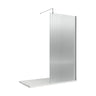 [BEFL1880] Shebdon 8mm Toughened Safety Glass Wetroom Screen with Support Bar, H: 1850mm, Choice of Size and Colour - Cutout