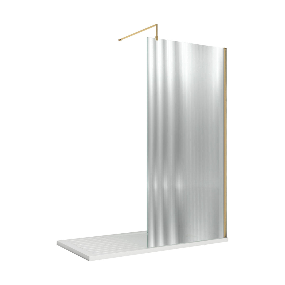 [BEFL1890BB] Shebdon 8mm Toughened Safety Glass Wetroom Screen with Support Bar, H: 1850mm, Choice of Size and Colour - Cutout