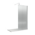 [BEFL19510] Balterley Contemporary Bathroom 8mm Fluted Glass Wetroom Screen with Support Bar, 1950 x 800 x 14mm, Polished Chrome - Cutout