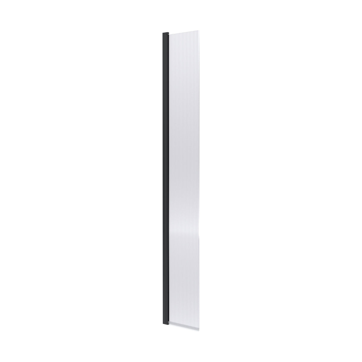 [BEFL19530BPHC] Balterley Contemporary Bathroom 8mm Fluted Glass Hinged Wetroom Screen with Support Bar, 1950 x 300 x 27mm, Polished Chrome - Cutout