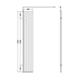 [BEFL19530H] Balterley Contemporary Bathroom 8mm Fluted Glass Wetroom Hinged Screen with Support Bar, Chrome Finish, 1950 x 322 x 27mm - Cutout