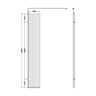 [BEFL19530H] Balterley Contemporary Bathroom 8mm Fluted Glass Wetroom Hinged Screen with Support Bar, Chrome Finish, 1950 x 322 x 27mm - Cutout