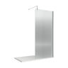 [BEFL19580] Balterley Contemporary Bathroom 8mm Fluted Glass Wetroom Screen with Support Bar, 1950 x 800 x 14mm, Polished Chrome - Cutout