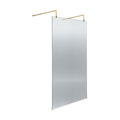 [BEFLAF1000BB] Balterley Contemporary Bathroom 8mm Fluted Glass Wetroom Screen with Arms & Feet, 2091 x 770 x 1000mm, Polished Chrome - Cutout
